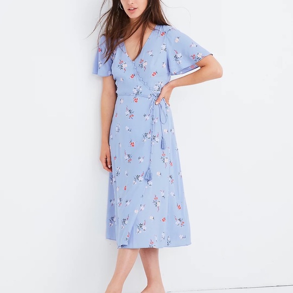 Madewell Button-Wrap Midi Dress in Aloha Floral - Picture 6 of 11